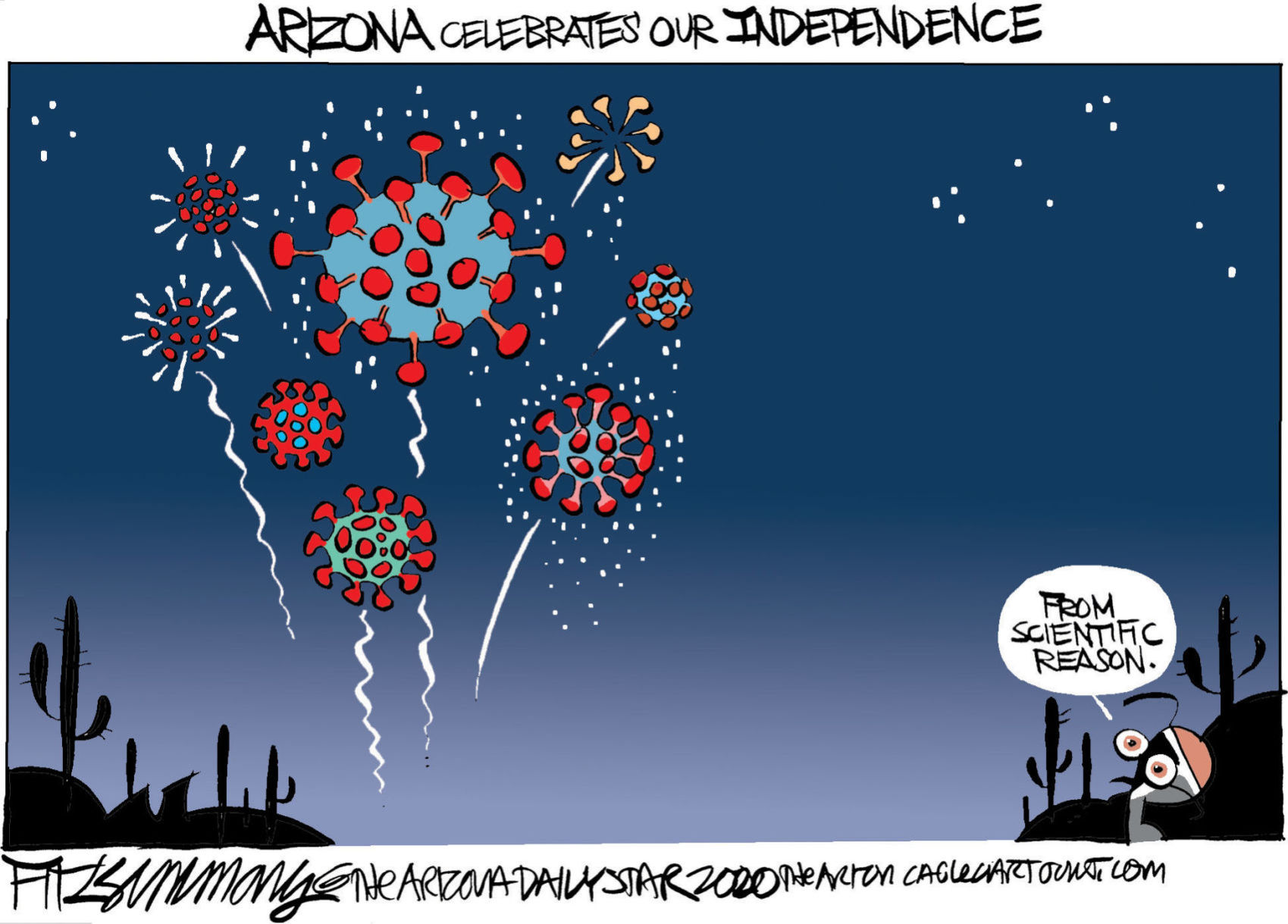 Daily Fitz Cartoon: Arizona's Fireworks 2020